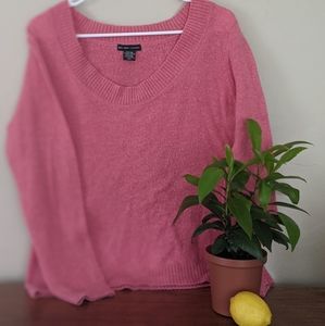 New York & Company Raspberry Wool Sweater Large